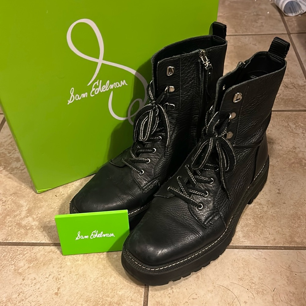 Sam Edelman black leather boots size 10 medium